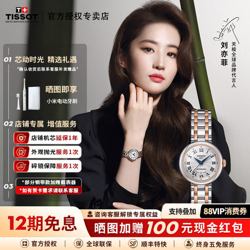 天梭小美人间金钢带机械女表
