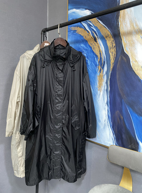 E黑米两色薄款宽松连帽单薄款防晒衣EAI1TRC005