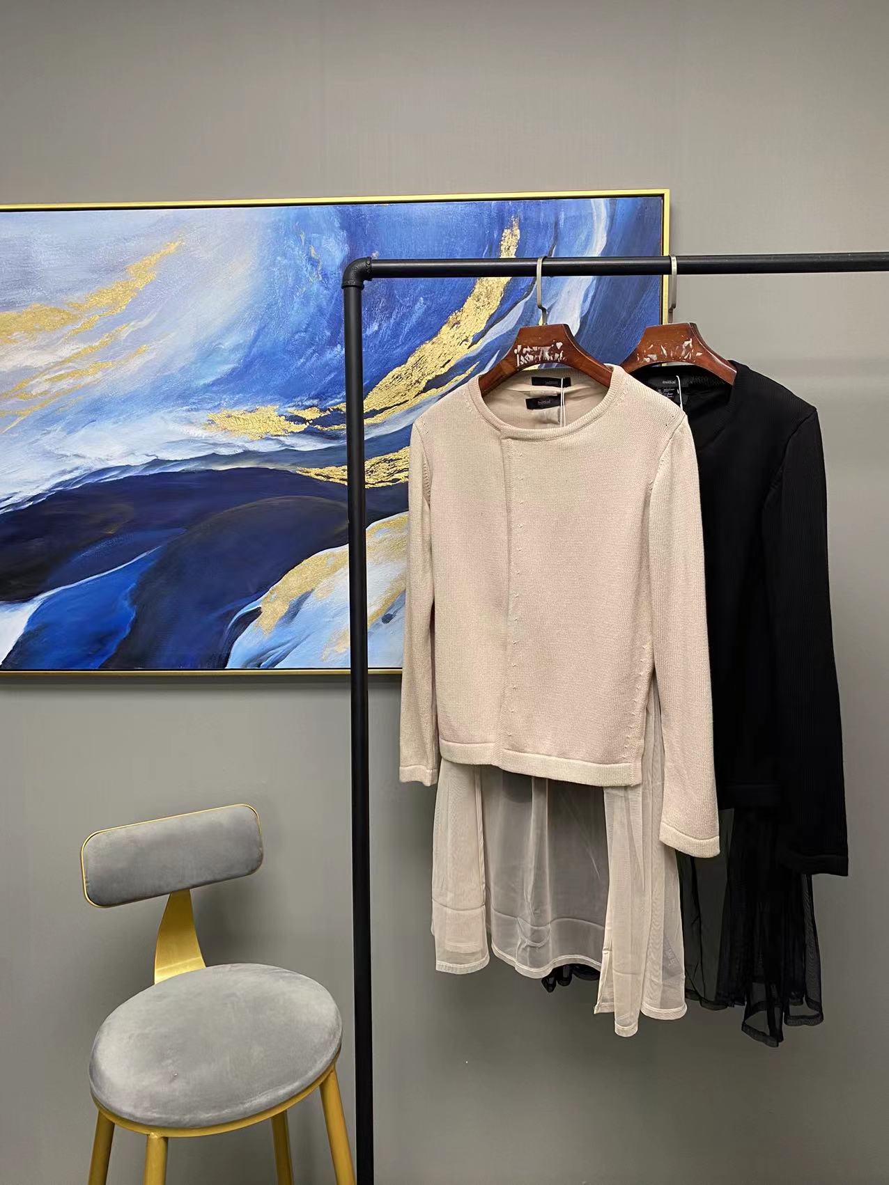 【ini@tial】棉质开衫圆领