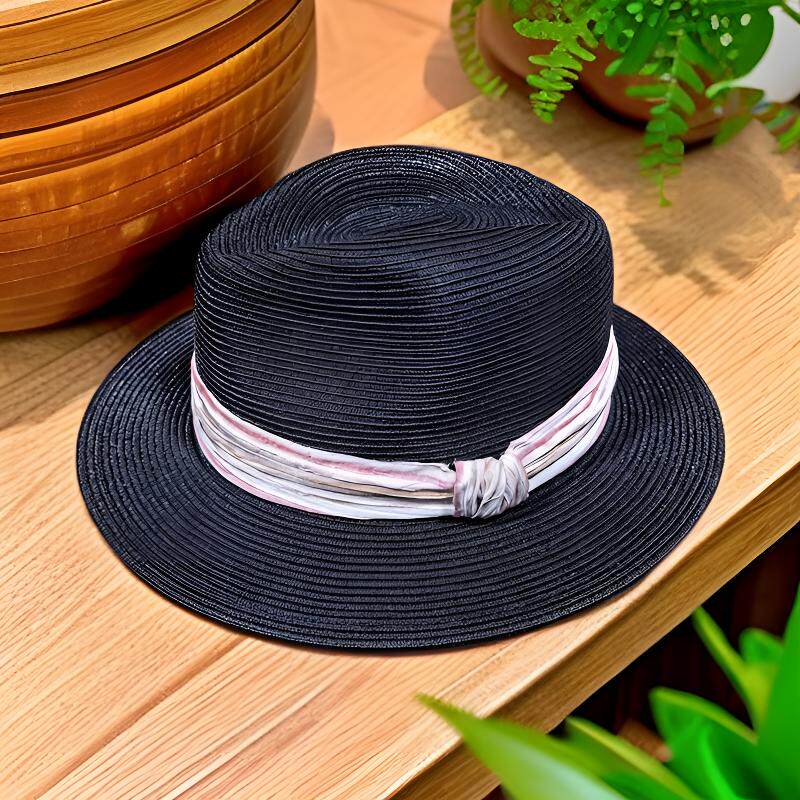 26年夏季防晒草帽女海边度假遮阳帽子网红草编帽小清新爵士礼帽