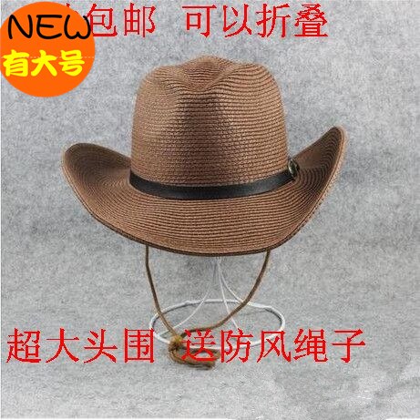 草帽遮阳海边可折叠大头围包邮
