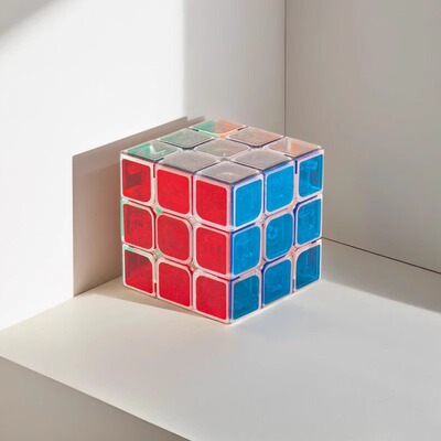 zcube透明魔方奇艺魔方三阶3二四益智玩具入门儿童小学生全套正品