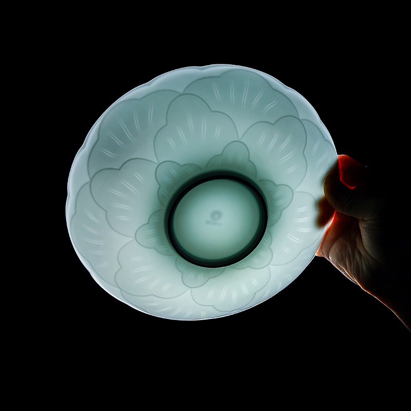 景德镇官方陶瓷中国色盘子套装家用新款中式浮雕饭碗碟菜盘礼盒装