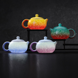景德镇陶瓷茶壶泡茶专用官方茶具手工扒花单壶高档新款小茶壶送礼