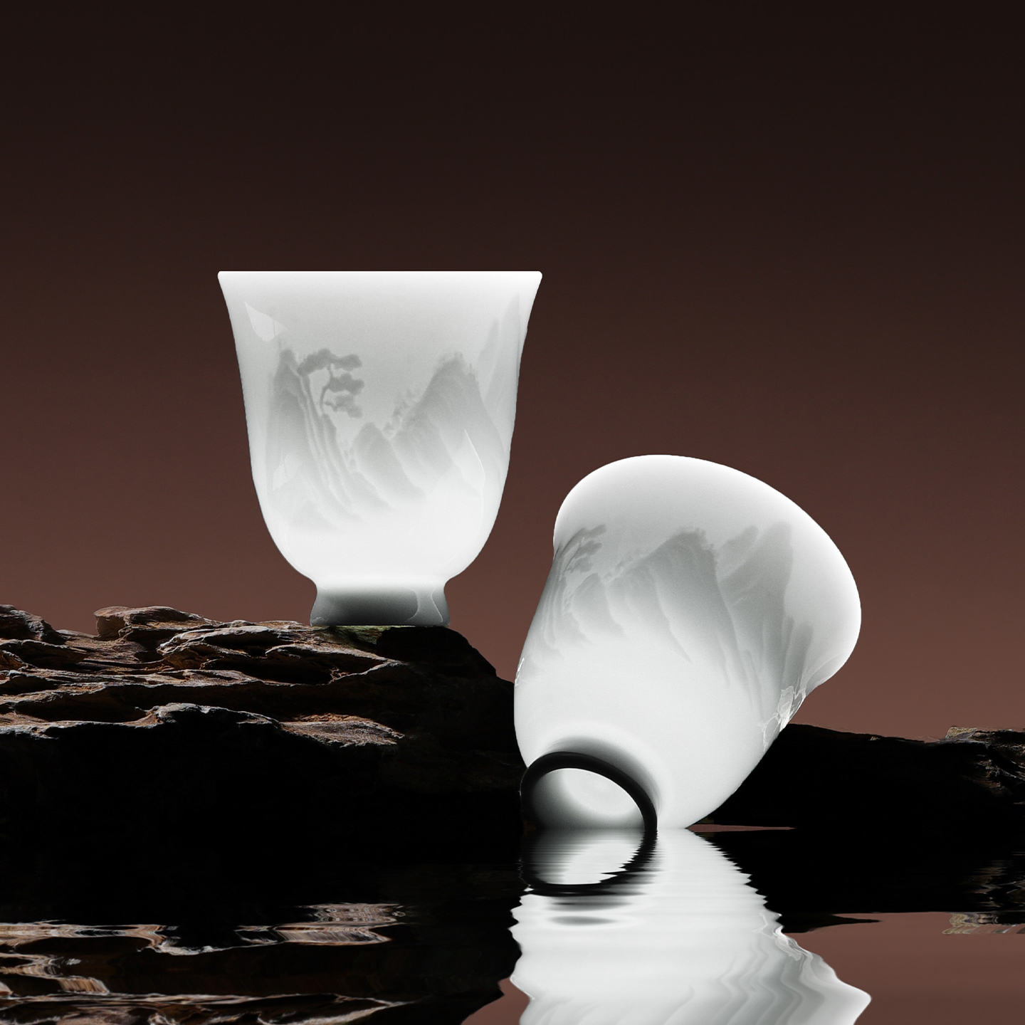 景德镇影青个人专用主人杯茶杯