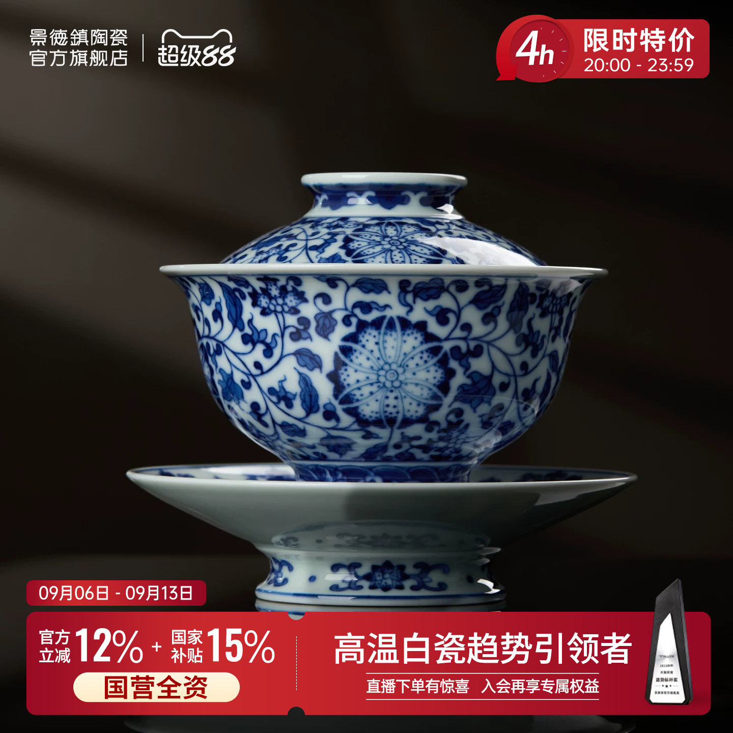 彩绘盖碗热销榜第1名！图片