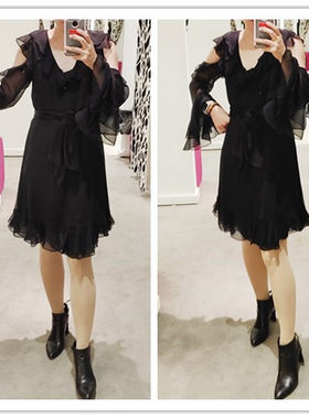 思思美代  代购 dvf 春季新品 真丝 花边 透明 裸肩 连衣裙
