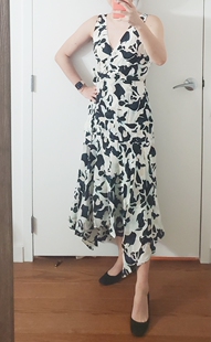 代购 品思思美代 美国代购 club monaco 真丝水墨迷彩连衣裙