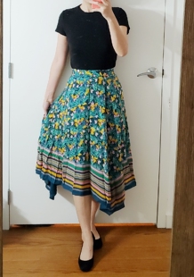 思思美国代购dvf 春秋新 绿色 花园 方巾 半身裙 denver