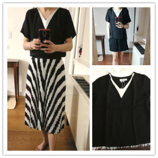 高品质真丝 新品 撞色 短袖 女 xh思思美国CELYNE 真丝T恤 2019春季