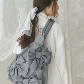 灰色国现 jenny蝴蝶结休闲单肩斜挎包女 merry 包邮 包税日本