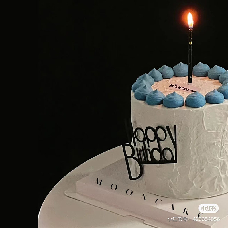 简约男士蛋糕装饰摆件黑金铅笔蜡烛插件男生男神生日烘焙装扮摆件