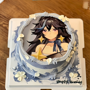 二次元雷伊生日蛋糕装饰摆件凹凸世界动漫人物卡片烘焙装饰配件