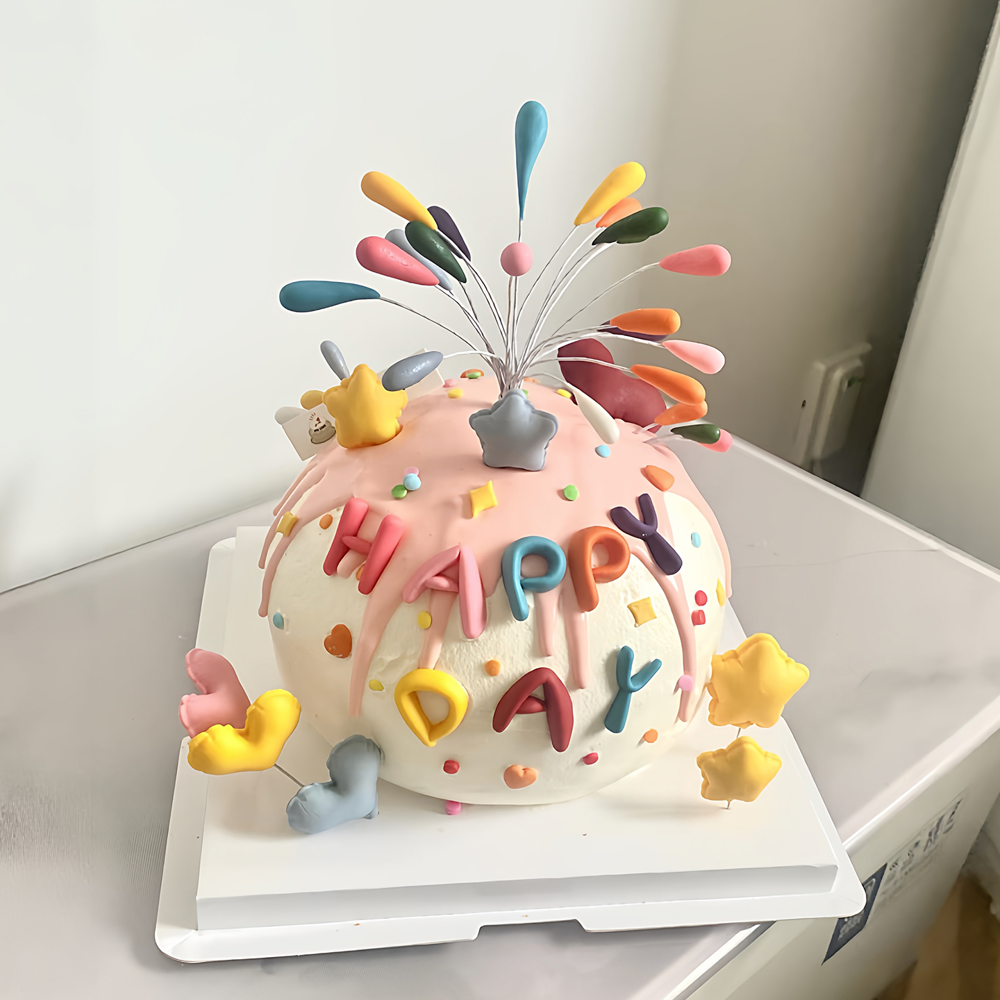 多巴胺礼花小仙女生日蛋糕装饰