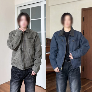 秋季新款时尚百搭潮流美式男款底特复古夹克卡哈风夹克长袖外套