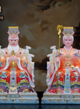 龙王龙母神像龙王爷龙母娘娘居家供奉摆件树脂汉白玉材质