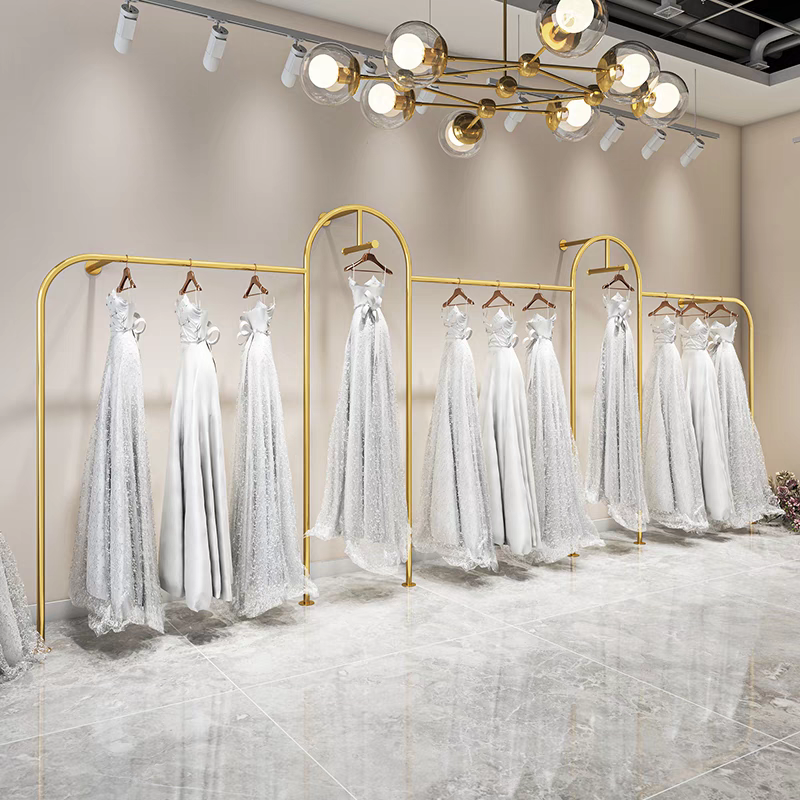 服装店展示架上墙壁挂式挂衣架婚纱架子专用影楼礼服陈列货架侧挂