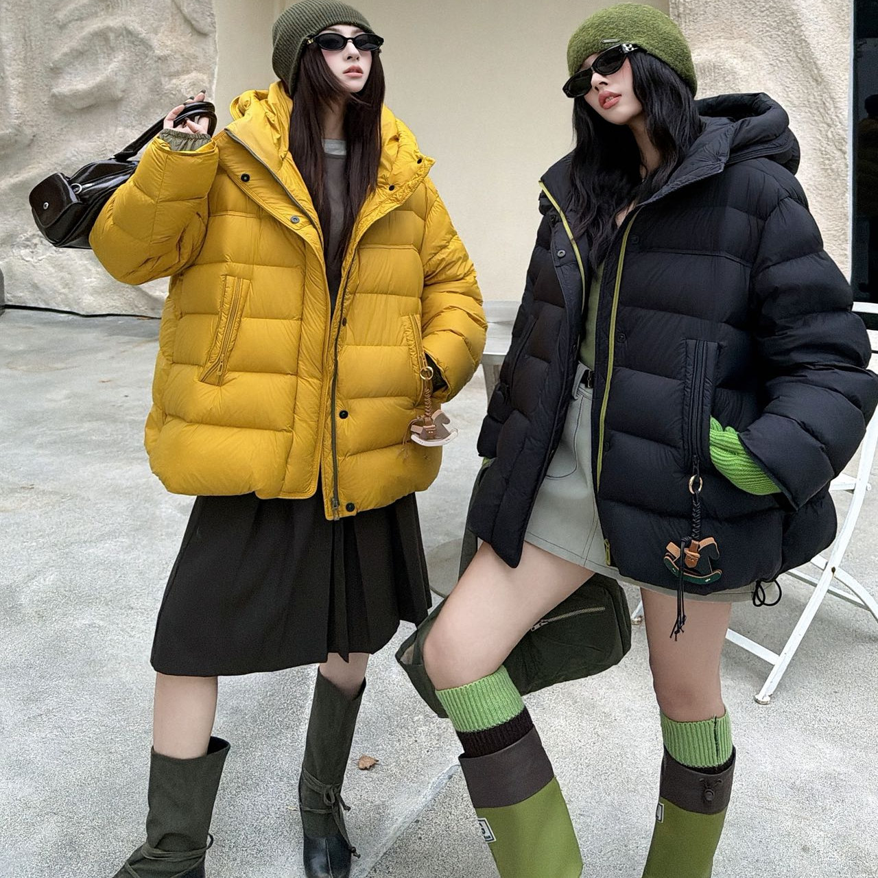 90白鸭绒！网红羽绒服冬女保暖女款廓形泡芙短款排骨款中长款