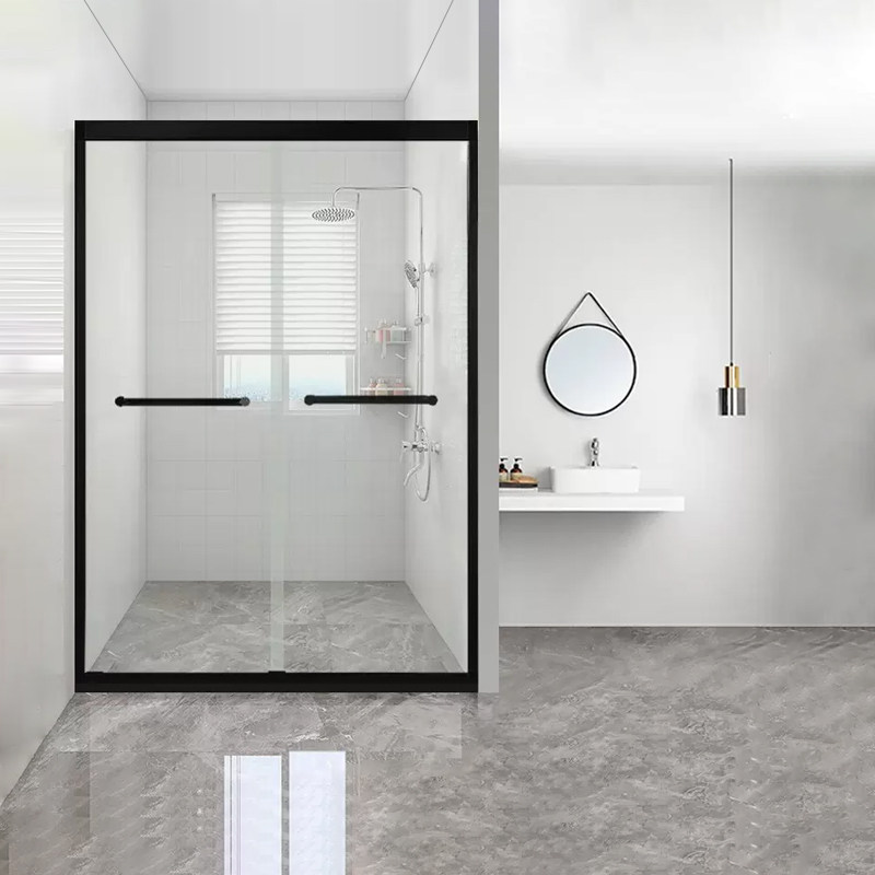 箭牌淋浴房隔断一字型干湿分离推拉简易玻璃浴室防爆膜整体卫生间