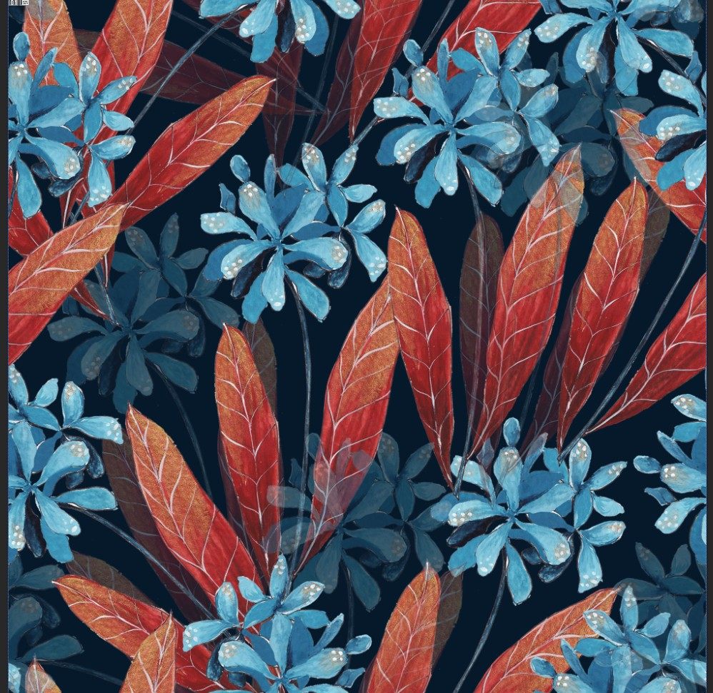 四方连续花型设计psd tif印花格式 素材  花朵植物 t3-14