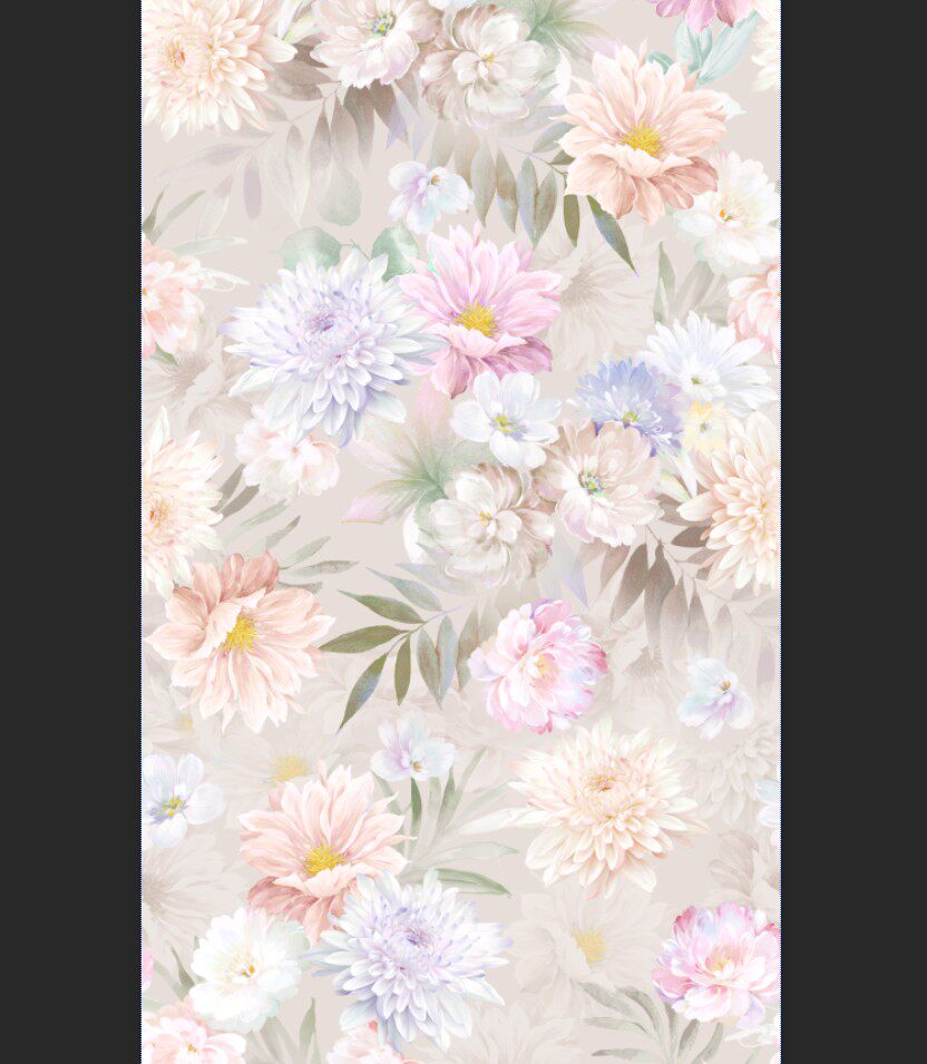 四方连续花型设计psd tif印花格式 无分层 花朵水彩t8-49