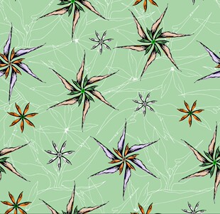 四方连续花型设计PSD 无分层 花朵T8 TIF印花格式