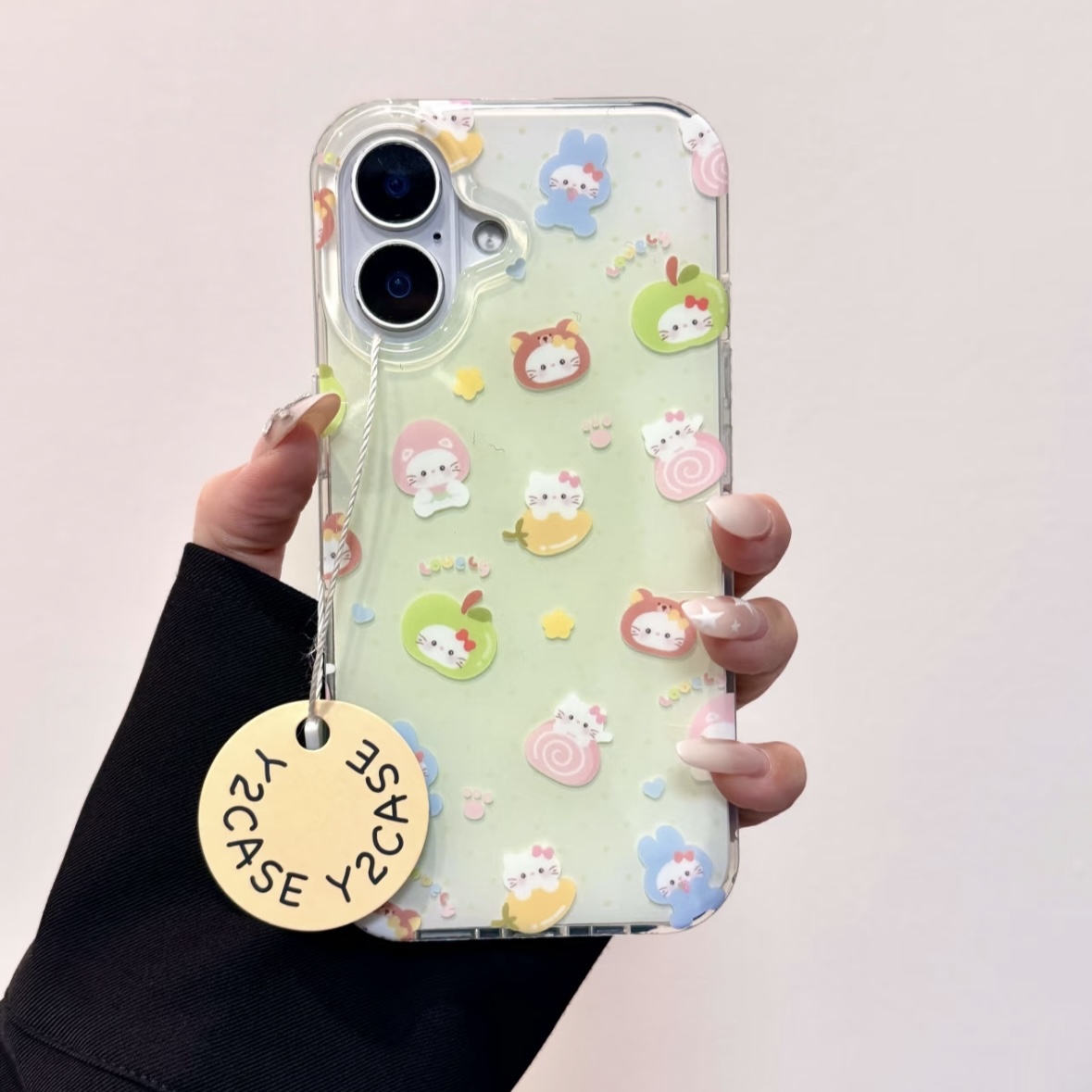 可爱水果头套kitty双层适用苹果16promax手机壳iPhone15新款保护套14/13全包硅胶防摔日韩小众