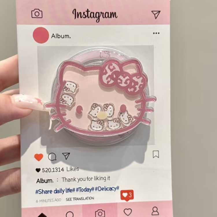 豹纹kitty摇摇乐适用MagSafe手机磁吸懒人支架气囊伸缩强力吸附女