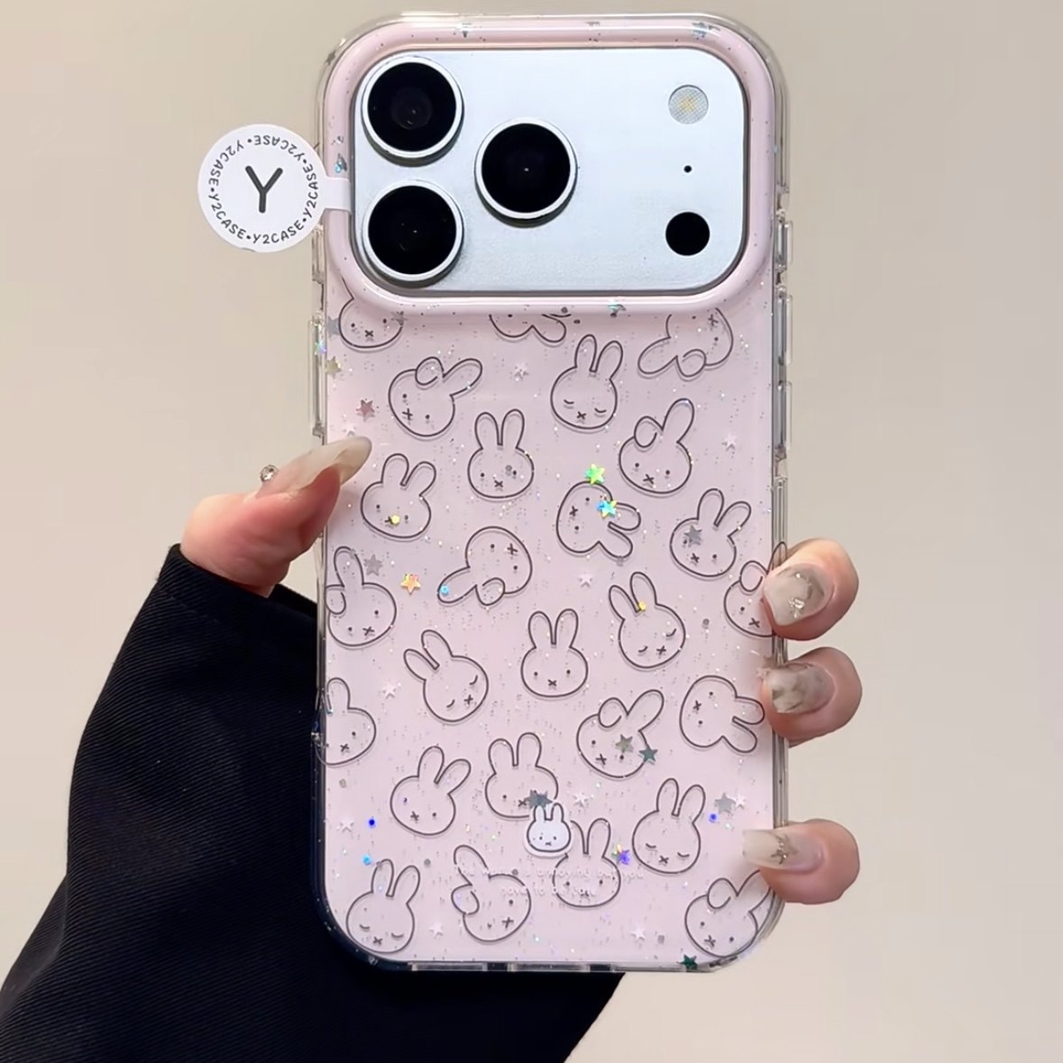 可爱粉底满屏米菲兔头像双层适用苹果17promax手机壳iPhone16新款保护套15 /14/13全包硅胶防摔日韩,3C数码配件,手机保护套/壳,淘宝优惠券,粉丝福利购,淘宝优惠卷