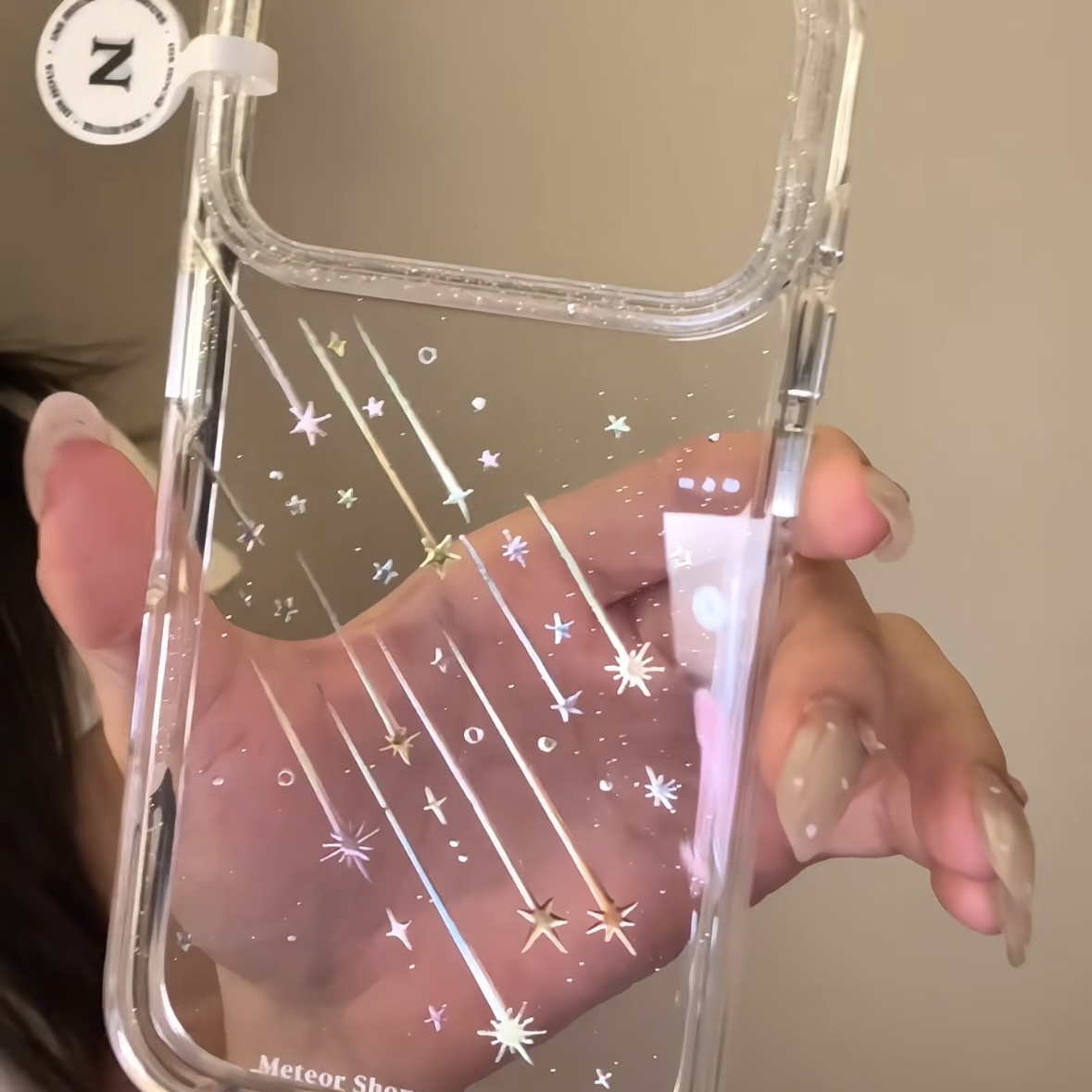 ins炫彩流星雨圆边双层适用苹果17promax手机壳iPhone16新款保护套15 /14/13全包硅胶防摔日韩