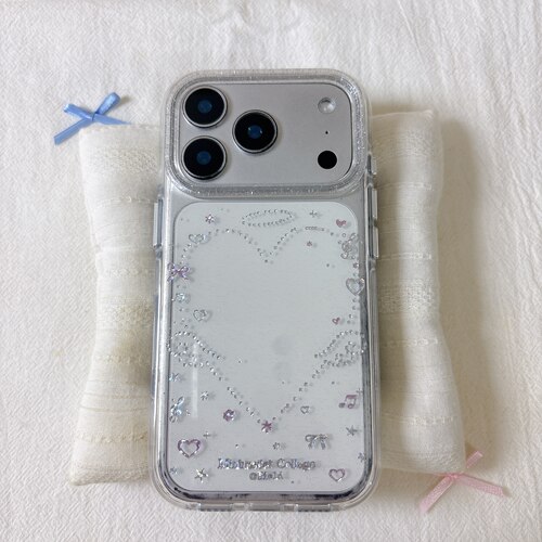 ins炫彩围边音符波点爱心圆边双层适用苹果17promax手机壳iPhone16新款保护套15 /14/13全包硅胶防摔日韩