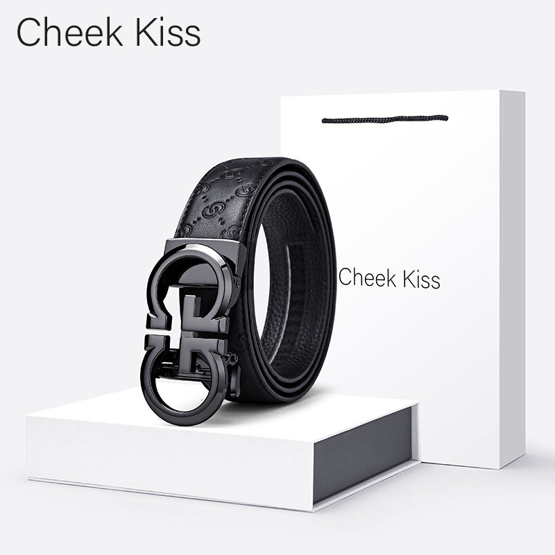 Cheek Kiss正品男士皮带真皮自动扣头层牛皮裤腰带送男友生日礼物