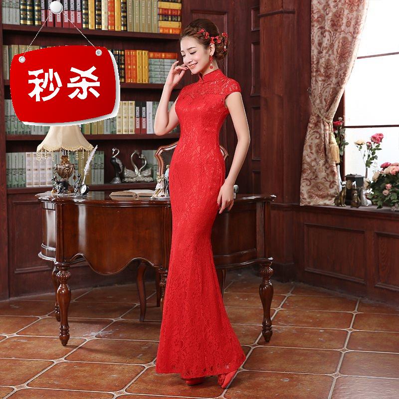 婚纱礼服旗袍新款2019c敬酒服结婚复古改良时尚新娘红色长款修身在类目 女装/女士精品, 婚纱/旗袍/礼服, 婚纱中 - 来自Buy2taobao.com提供专业的淘宝代购服务