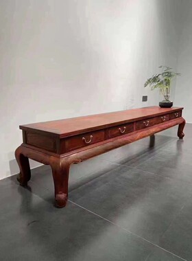 红木家具赞比亚血檀别墅酒店客厅卧室明式中式防古电视柜储物柜
