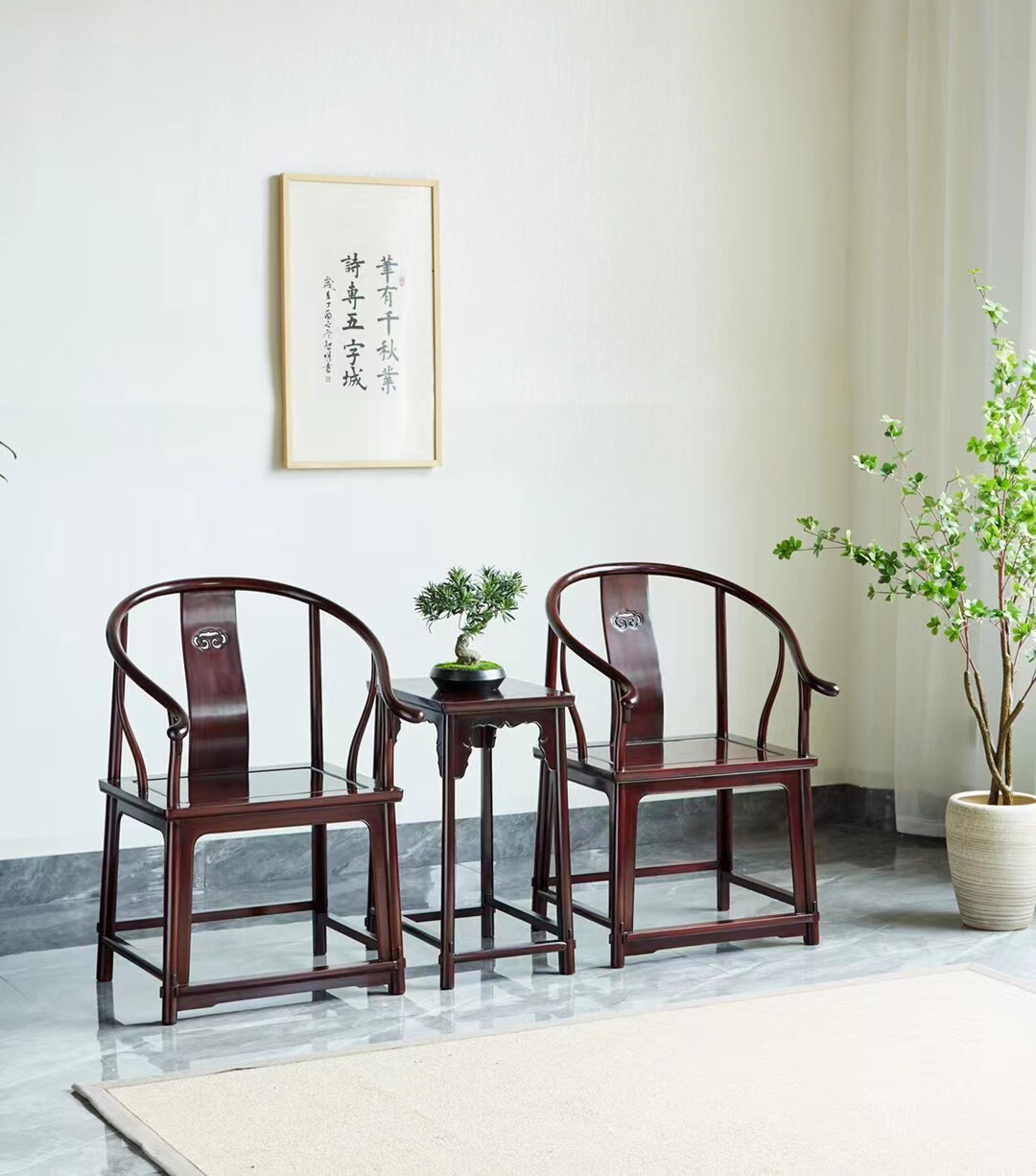 红木家具赞比亚血檀酒店客厅办公红木椅凳
