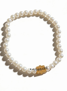 法式复古珍珠项链女choker时尚简约百搭ins港风新品金色字母m方扣