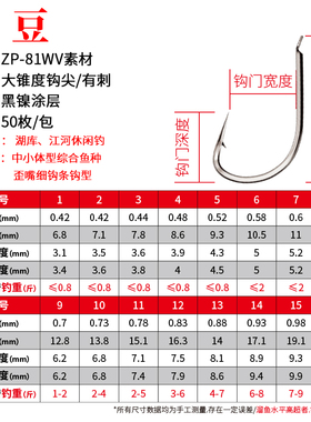 伊豆黑色歪嘴高碳钢有倒刺湖库溪流海细钩条鲫鱼微物马口鱼钩
