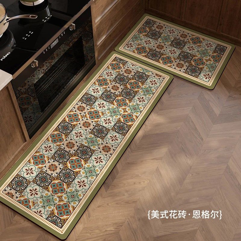 厨房地垫美式复古风硅藻泥吸水防油脚垫防滑耐磨可擦免洗踩脚垫,居家布艺,厨房地垫,淘宝优惠券,粉丝福利购,淘宝优惠卷