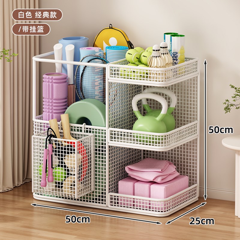 瑜伽垫泡沫轴收纳筐带轮家用健身器材运动工具小推车多功能置物架