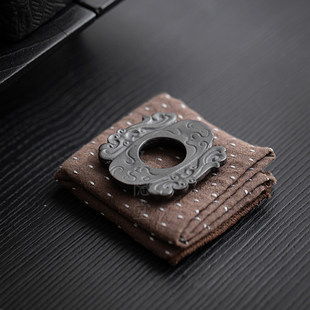 手工紫砂粗陶盖置家用复古茶壶盖托隔热杯托茶垫茶道零配件