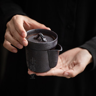 粗陶窑变手抓壶复古侘寂日式宝瓶壶功夫泡茶壶手捏小号单壶