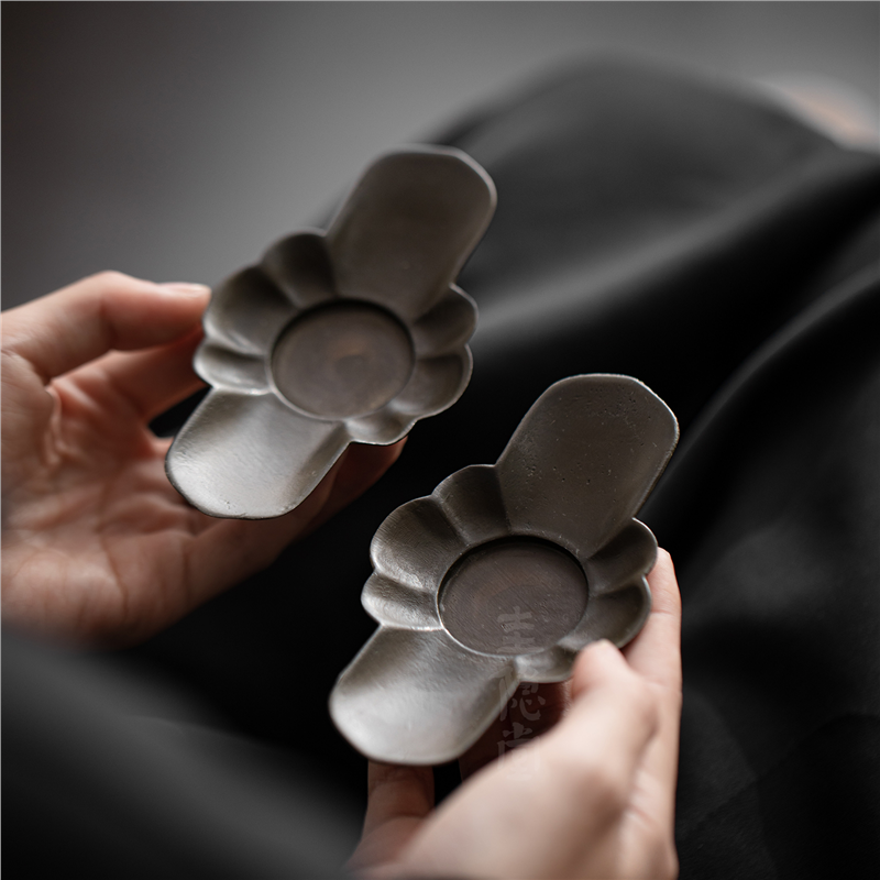 新中式手工老锡茶杯垫家用复古做旧防烫隔热垫茶垫茶托杯托