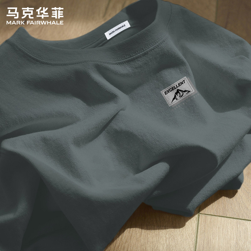 马克华菲短袖T恤男款2026新款夏季纯棉印花圆领宽松百搭潮牌上衣