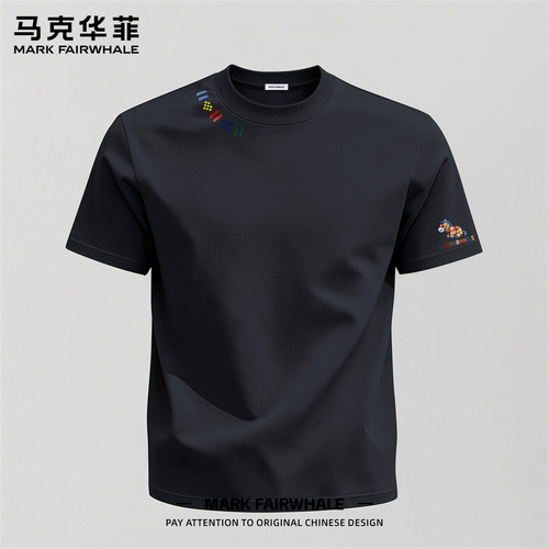 马克华菲夏季220g纯棉短袖T恤男