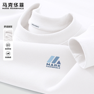 马克华菲圆领卫衣男款2026春季新款无帽宽松印花套头休闲百搭上衣