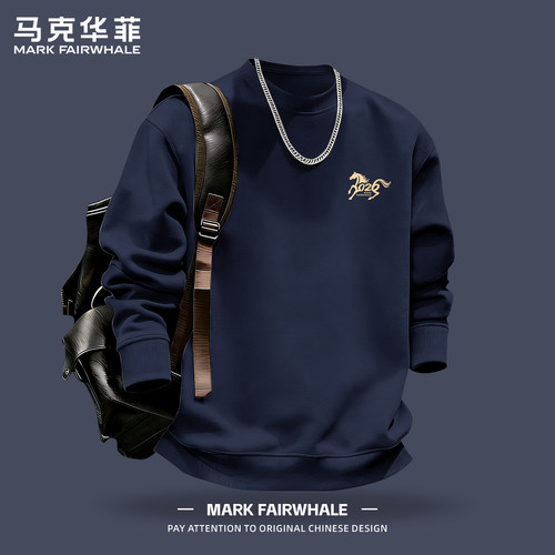 马克华菲本命年马印花男卫衣重磅