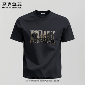 马克华菲夏季220g纯棉短袖T恤男