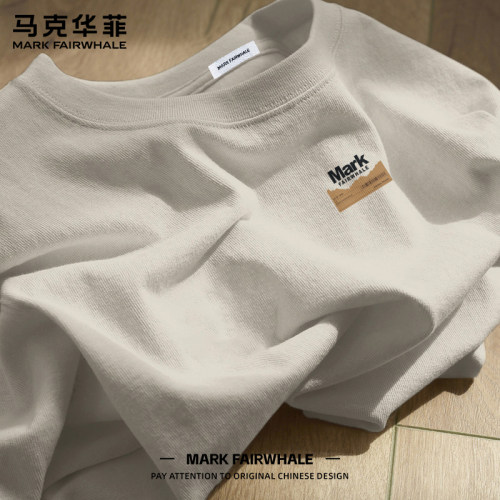 马克华菲春季纯棉宽松印花T恤