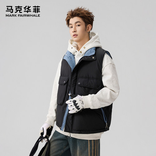 马克华菲男士羽绒马甲保暖外套