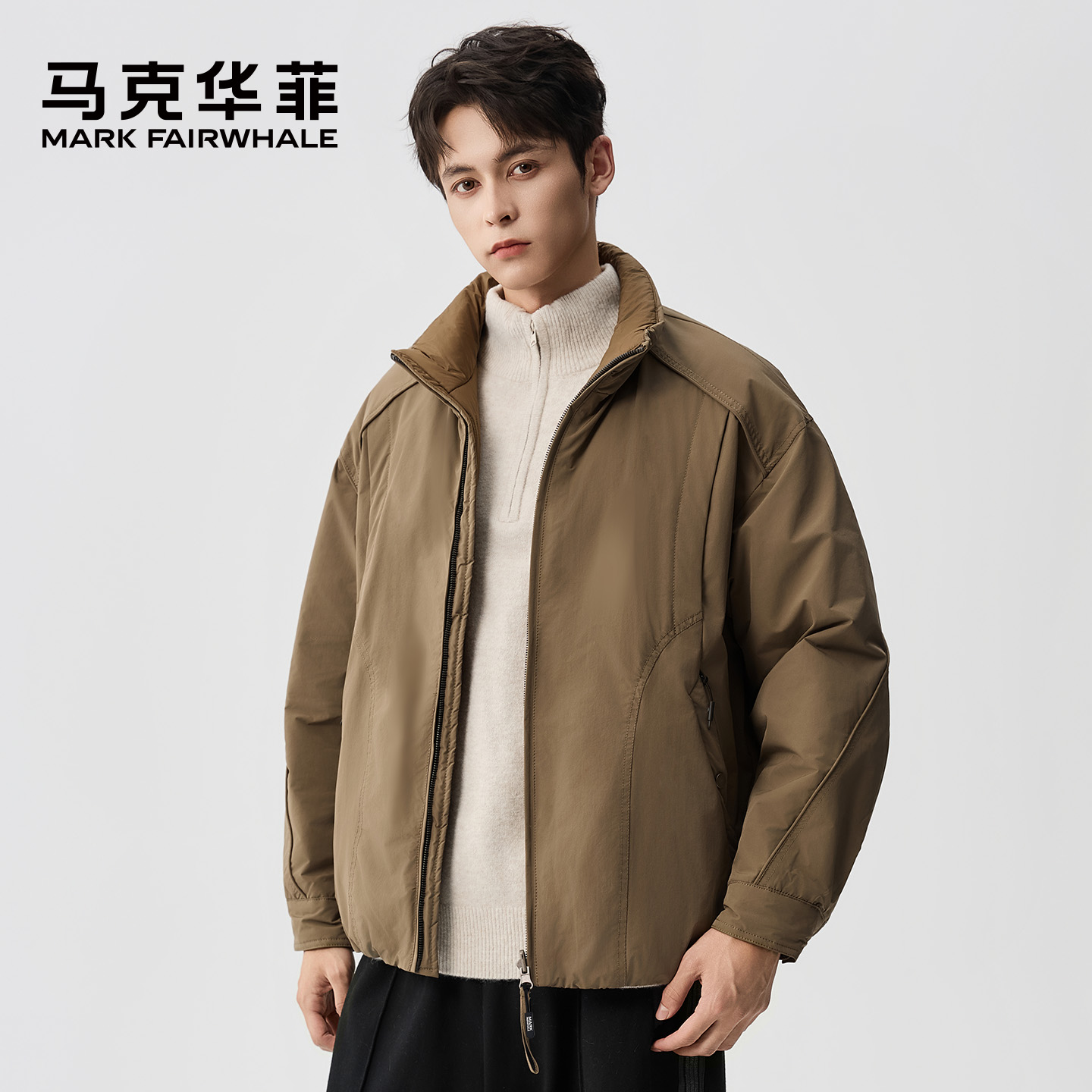 马克华菲解构拼接设计立领棉服